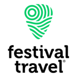 Festival Travel logo verticaal [groen-zwart-trademark] op wit